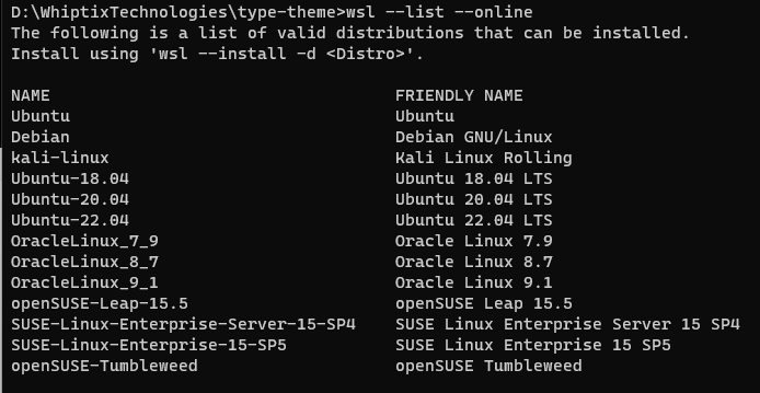 wsl-list